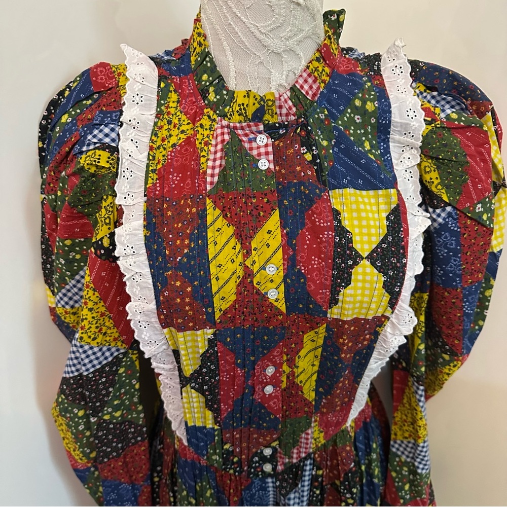 NWT DOEN Nicolette Countryside Patchwork Cotton Praire Maxi Dress sz M - Picture 9 of 15